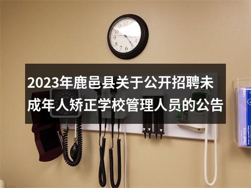 2023年鹿邑县关于公开招聘未成年人矫正学校管理人员的公告 图片