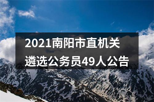 2021南阳市直机关遴选公务员49人公告 图片